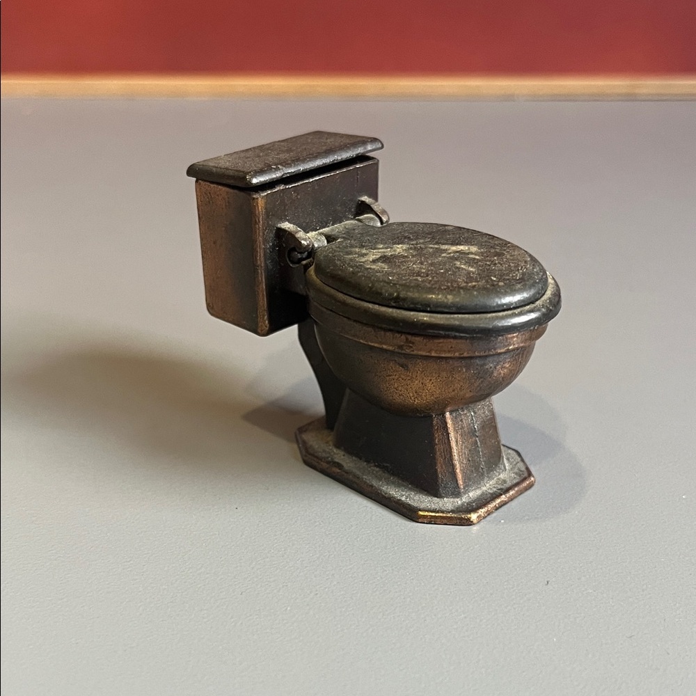 Vintage Bronze Miniature Toilet Pencil Sharpener